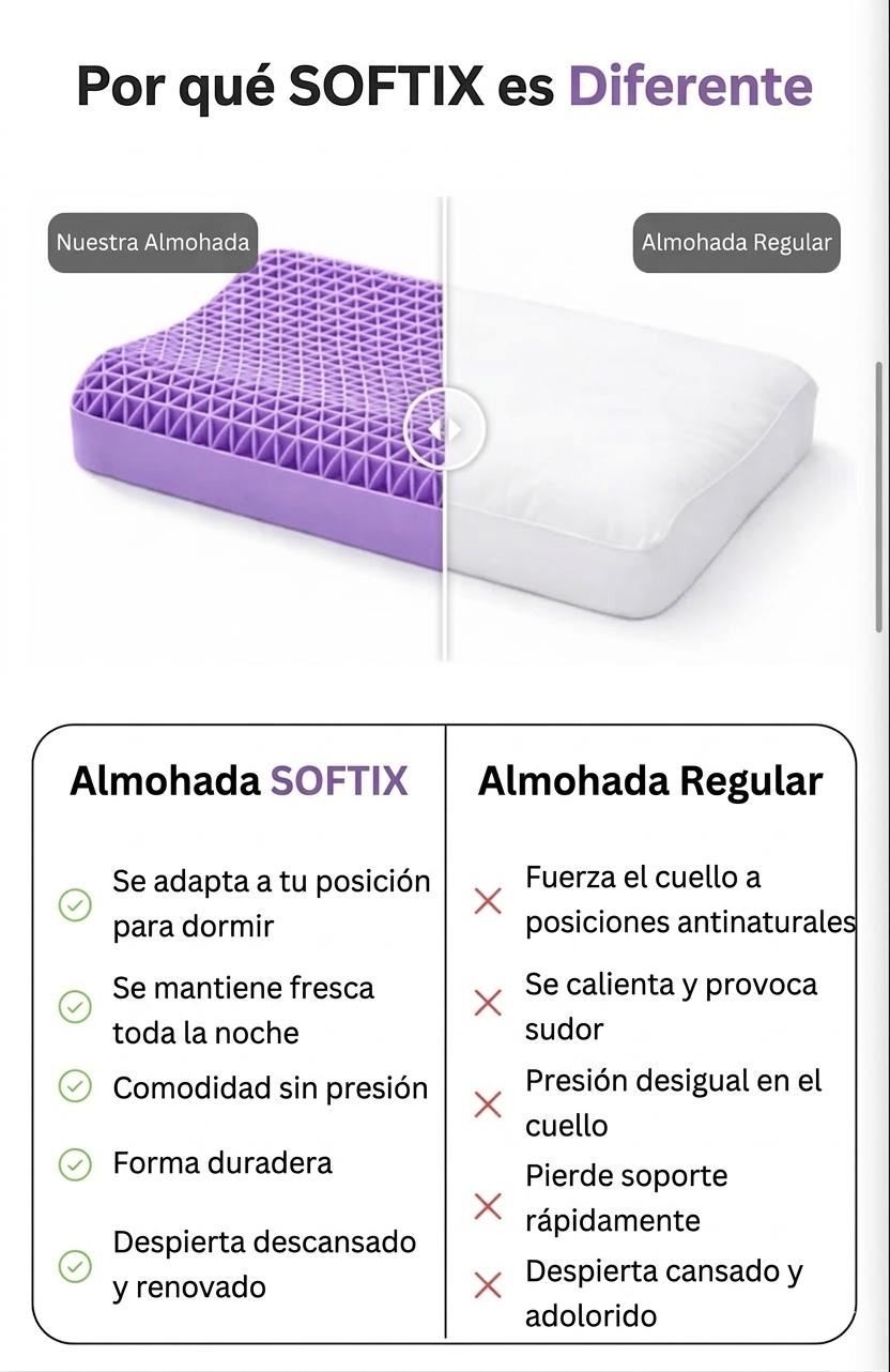 Softix CloudGel™ – Almohada Ergonómica de Gel